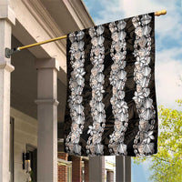 Black and Beige Hawaii Shell Lei Garden Flag Hawaiian Sunrise Shell Hebrew Cone Plumeria - Polynesian Pride