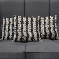 Black and Beige Hawaii Shell Lei Pillow Cover Hawaiian Sunrise Shell Hebrew Cone Plumeria - Polynesian Pride