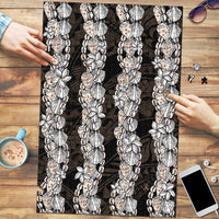 Black and Beige Hawaii Shell Lei Puzzle Hawaiian Sunrise Shell Hebrew Cone Plumeria - Polynesian Pride