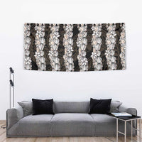 Black and Beige Hawaii Shell Lei Tapestry Hawaiian Sunrise Shell Hebrew Cone Plumeria - Polynesian Pride
