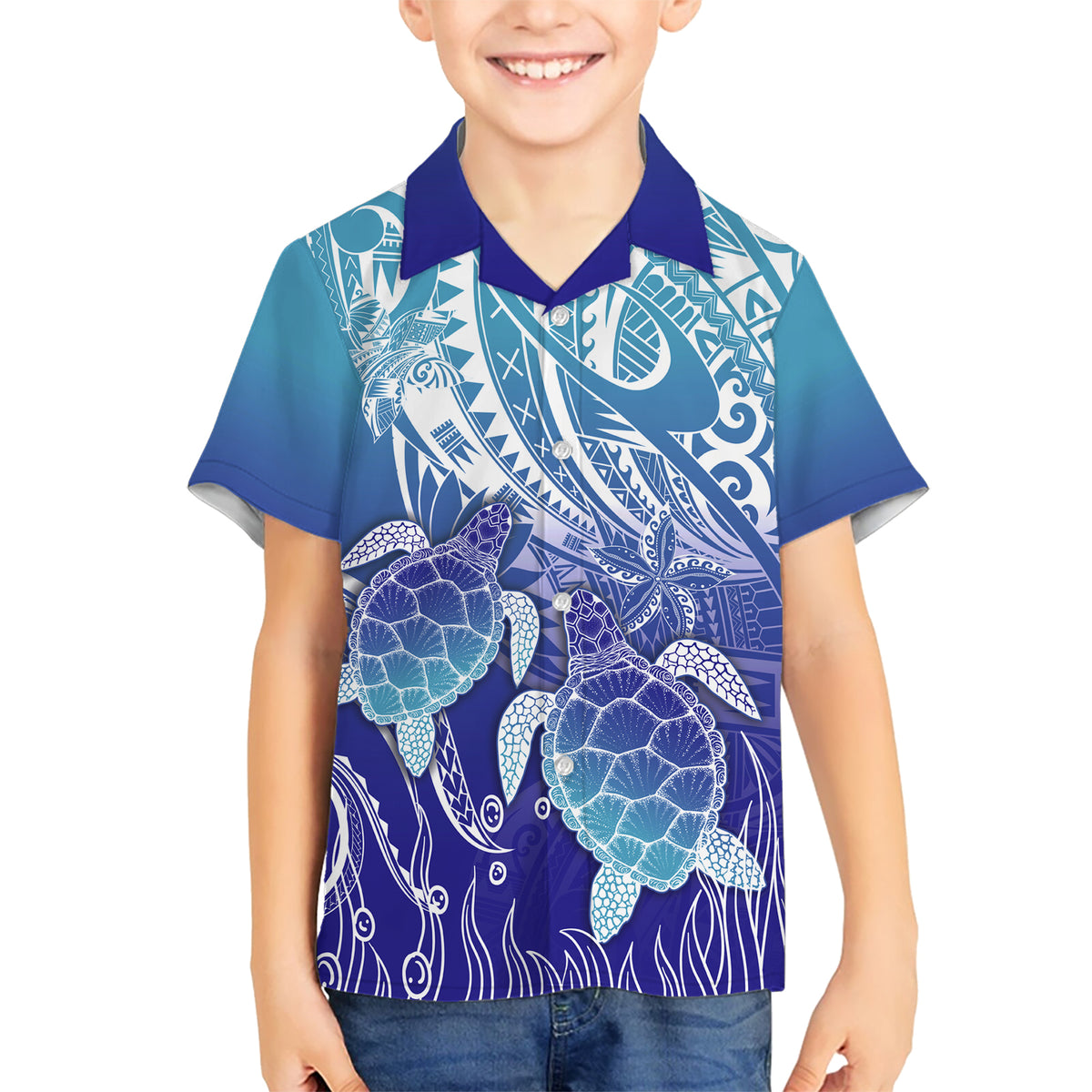 Polynesia Sea Turtle Hawaiian Shirt Happy Valentine Day Polynesian - Dark Cyan LT14 - Polynesian Pride