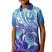 Polynesia Sea Turtle Kid Polo Shirt Happy Valentine Day Polynesian - Dark Cyan LT14 Kid Dark Cyan - Polynesian Pride