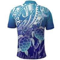 Polynesia Sea Turtle Polo Shirt Happy Valentine Day Polynesian - Dark Cyan LT14 - Polynesian Pride