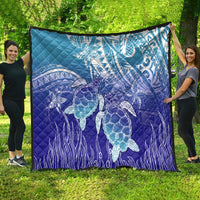 Polynesia Sea Turtle Quilt Happy Valentine Day Polynesian - Dark Cyan LT14 - Polynesian Pride