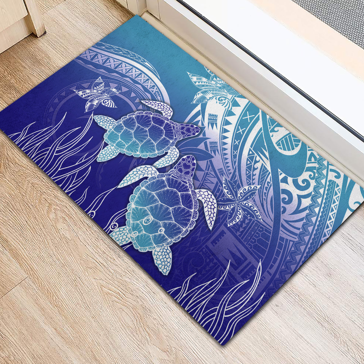 Polynesia Sea Turtle Rubber Doormat Happy Valentine Day Polynesian - Dark Cyan LT14 - Polynesian Pride