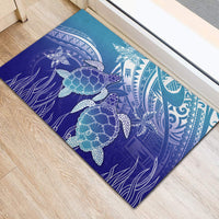 Polynesia Sea Turtle Rubber Doormat Happy Valentine Day Polynesian - Dark Cyan LT14 - Polynesian Pride