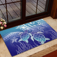 Polynesia Sea Turtle Rubber Doormat Happy Valentine Day Polynesian - Dark Cyan LT14 - Polynesian Pride