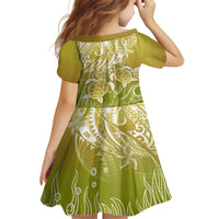 Polynesia Sea Turtle Family Matching Off Shoulder Long Sleeve Dress and Hawaiian Shirt Happy Valentine Day Polynesian - Gold LT14 - Polynesian Pride