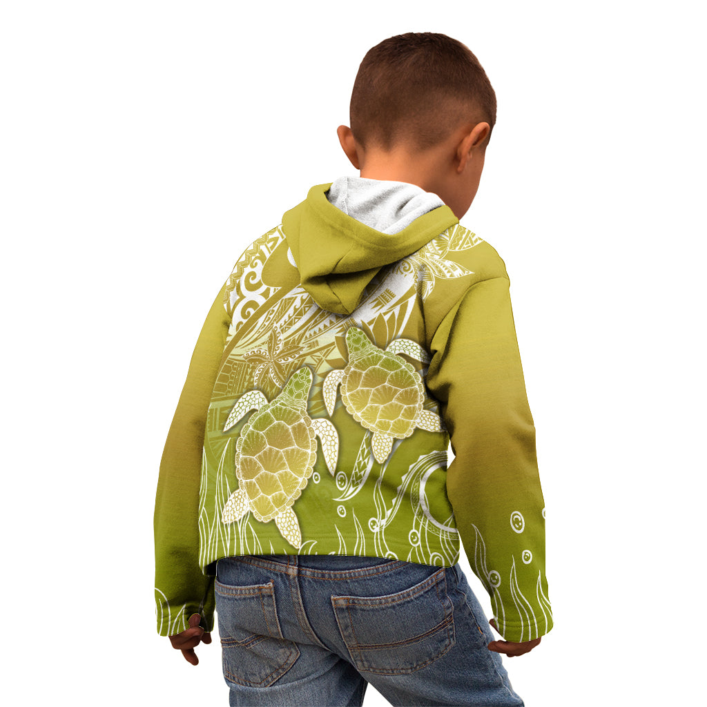 Polynesia Sea Turtle Kid Hoodie Happy Valentine Day Polynesian - Gold LT14 - Polynesian Pride