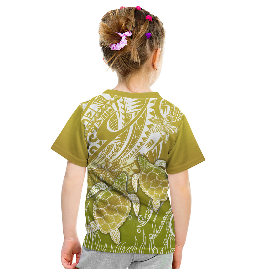 Polynesia Sea Turtle Kid T Shirt Happy Valentine Day Polynesian - Gold LT14 - Polynesian Pride