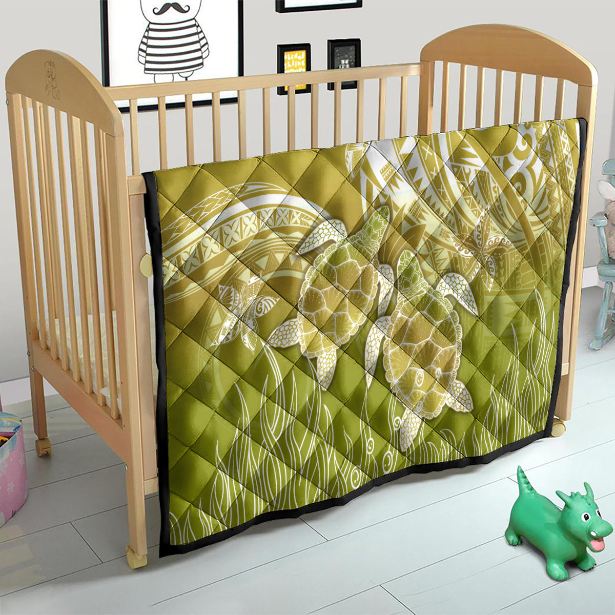 Polynesia Sea Turtle Quilt Happy Valentine Day Polynesian - Gold LT14 - Polynesian Pride