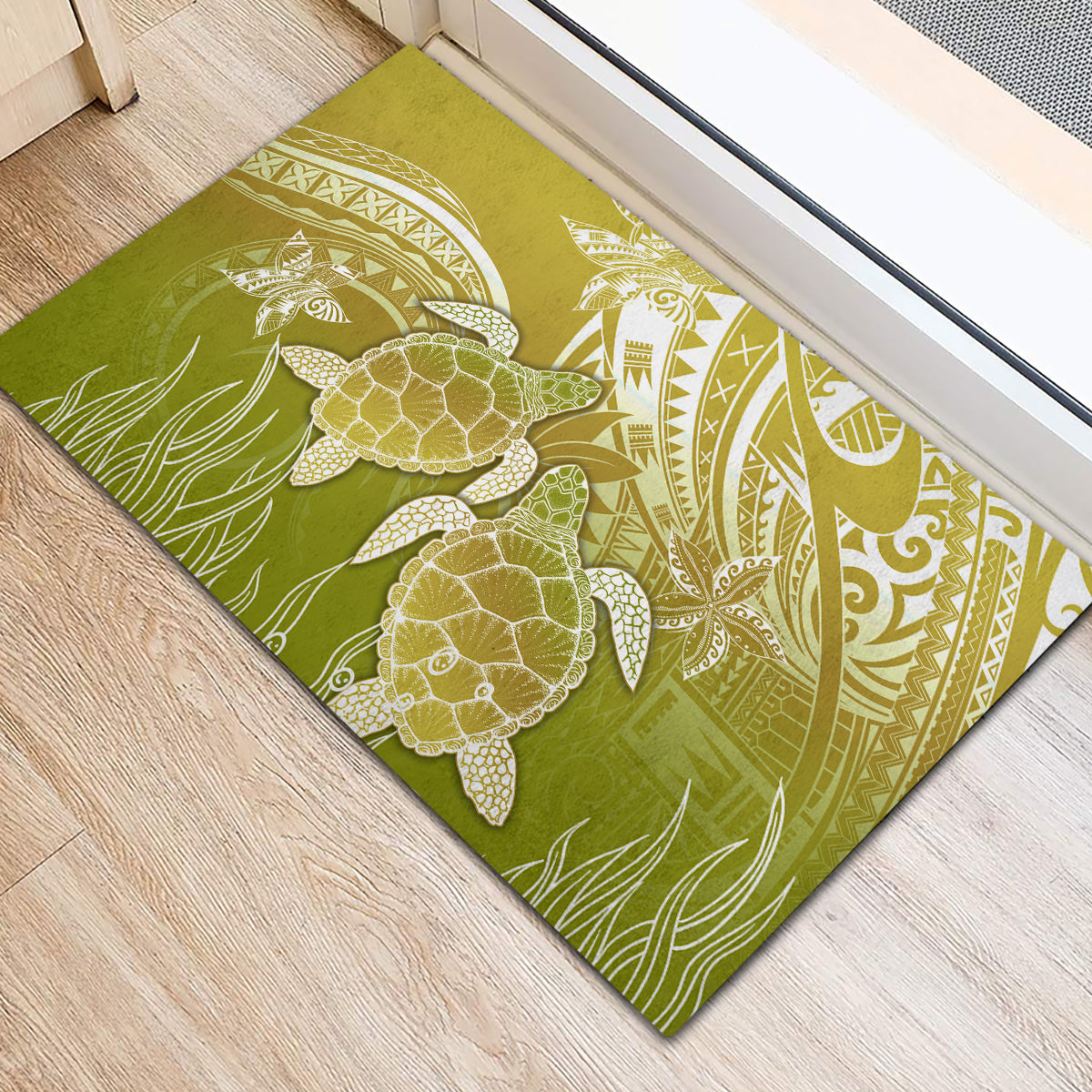 Polynesia Sea Turtle Rubber Doormat Happy Valentine Day Polynesian - Gold LT14 - Polynesian Pride