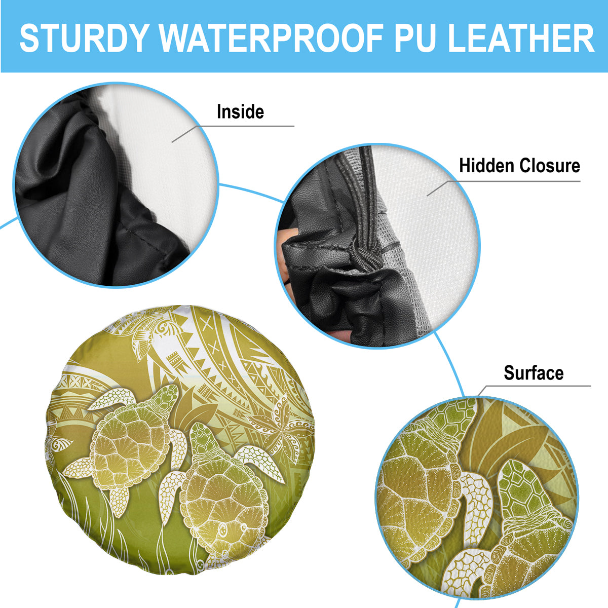 Polynesia Sea Turtle Spare Tire Cover Happy Valentine Day Polynesian - Gold LT14 - Polynesian Pride