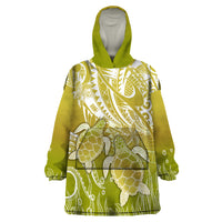 Polynesia Sea Turtle Wearable Blanket Hoodie Happy Valentine Day Polynesian - Gold LT14 One Size Gold - Polynesian Pride