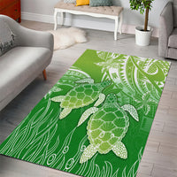 Polynesia Sea Turtle Area Rug Happy Valentine Day Polynesian - Green LT14 - Polynesian Pride