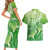 Polynesia Sea Turtle Couples Matching Short Sleeve Bodycon Dress and Hawaiian Shirt Happy Valentine Day Polynesian - Green LT14 - Polynesian Pride