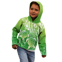 Polynesia Sea Turtle Kid Hoodie Happy Valentine Day Polynesian - Green LT14 - Polynesian Pride