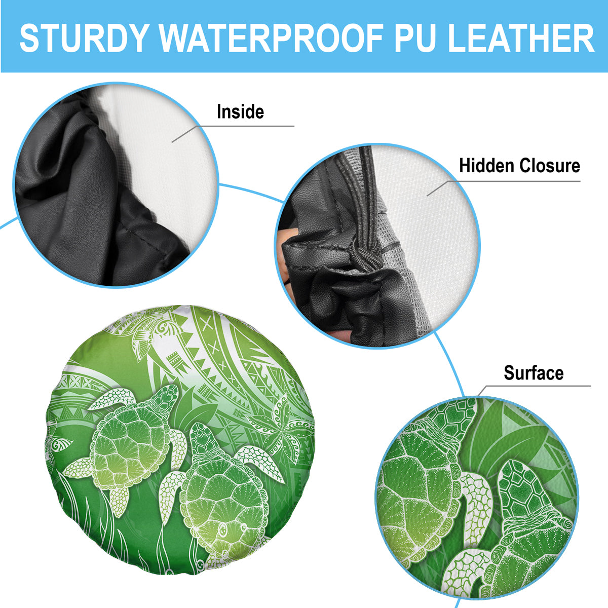 Polynesia Sea Turtle Spare Tire Cover Happy Valentine Day Polynesian - Green LT14 - Polynesian Pride