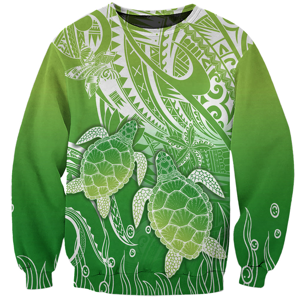 Polynesia Sea Turtle Sweatshirt Happy Valentine Day Polynesian - Green LT14 Unisex Green - Polynesian Pride