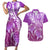 Polynesia Valentine Day Couples Matching Short Sleeve Bodycon Dress and Hawaiian Shirt Polynesian Sea Turtle Purple Version LT14 Purple - Polynesian Pride