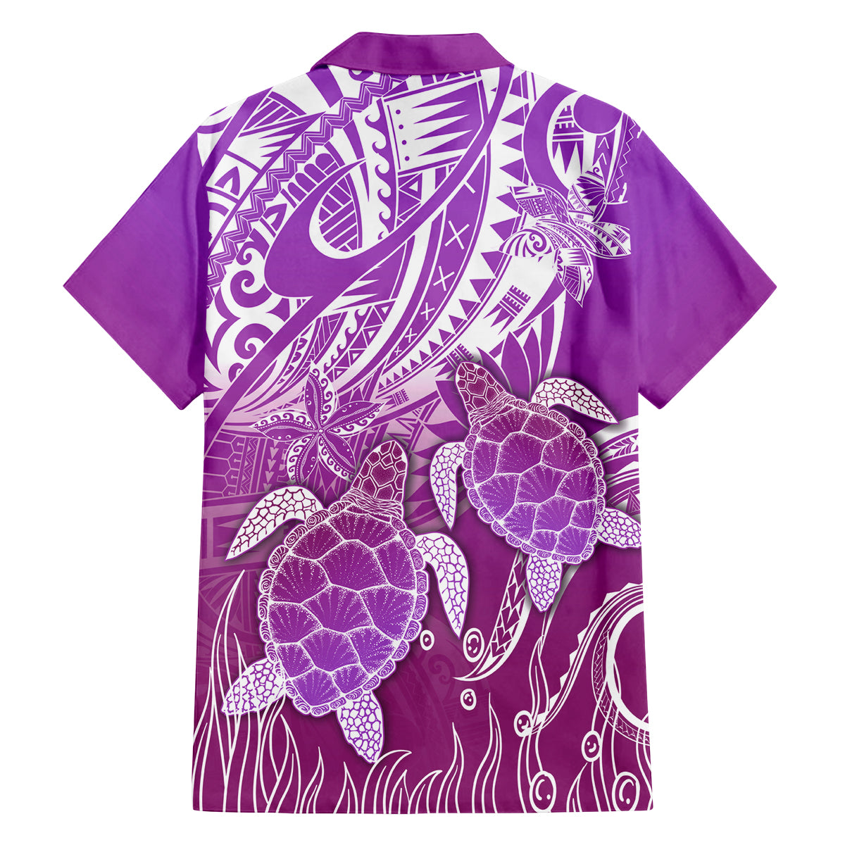 Polynesia Valentine Day Family Matching Off Shoulder Maxi Dress and Hawaiian Shirt Polynesian Sea Turtle Purple Version LT14 - Polynesian Pride