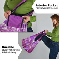 Polynesia Valentine Day Grocery Bag Polynesian Sea Turtle Purple Version