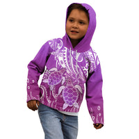 Polynesia Valentine Day Kid Hoodie Polynesian Sea Turtle Purple Version LT14 - Polynesian Pride
