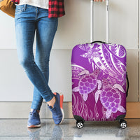 Polynesia Valentine Day Luggage Cover Polynesian Sea Turtle Purple Version LT14 - Polynesian Pride