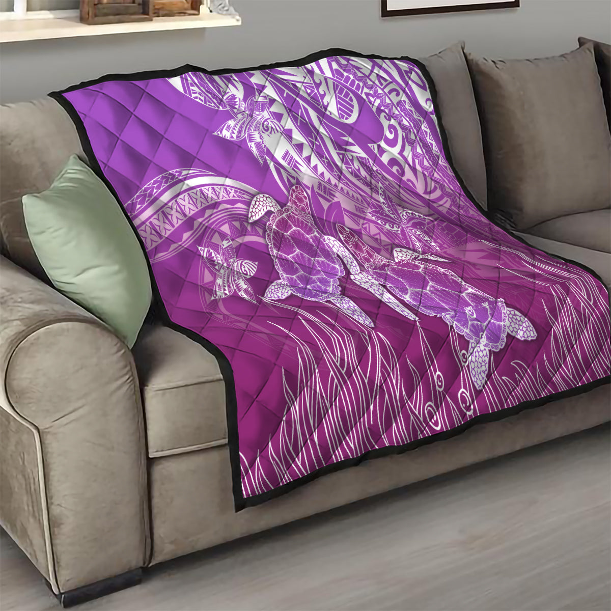 Polynesia Valentine Day Quilt Polynesian Sea Turtle Purple Version LT14 - Polynesian Pride