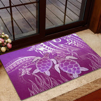 Polynesia Valentine Day Rubber Doormat Polynesian Sea Turtle Purple Version LT14 - Polynesian Pride