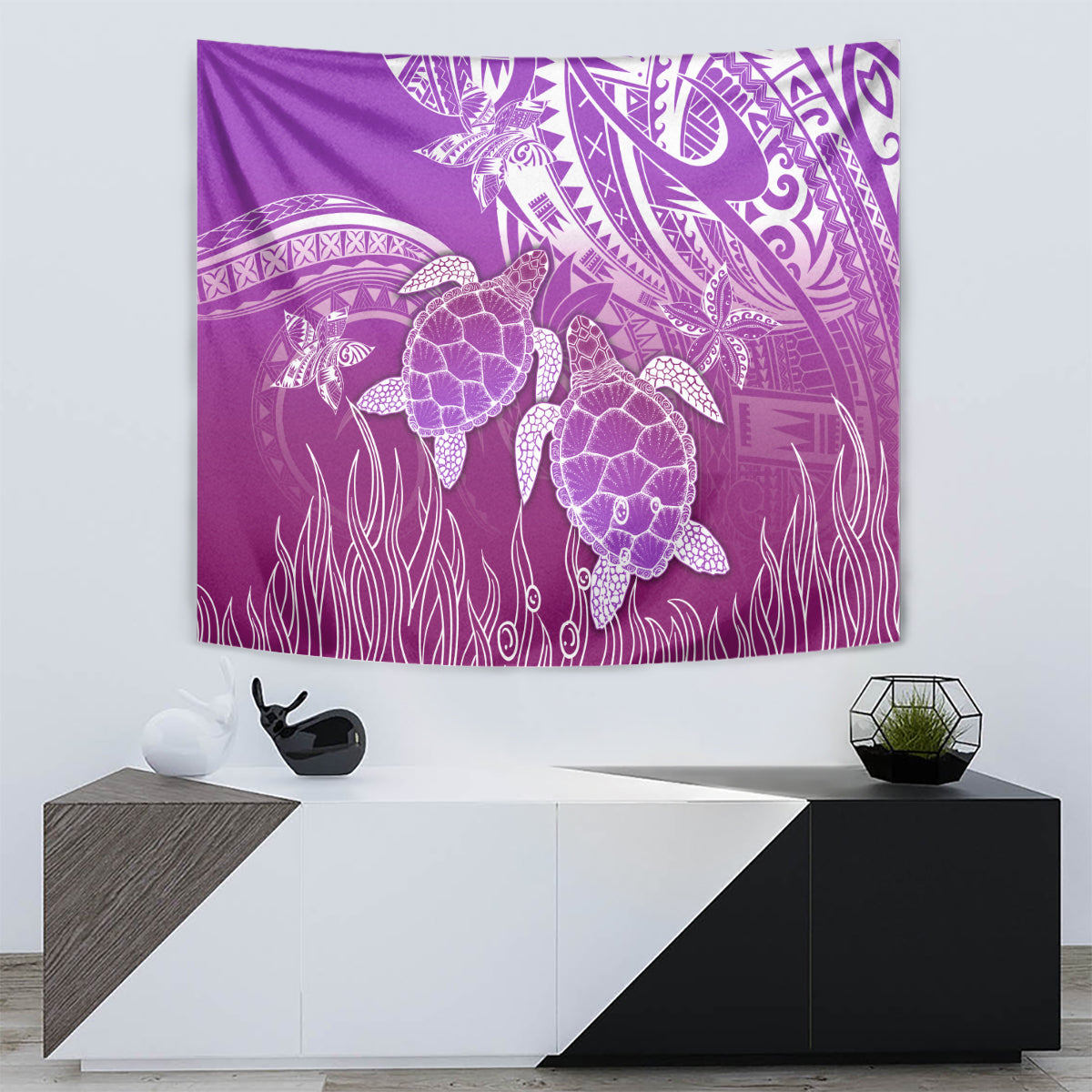 Polynesia Valentine Day Tapestry Polynesian Sea Turtle Purple Version LT14 - Polynesian Pride