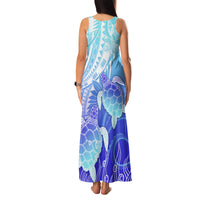 Polynesia Valentine Day Family Matching Tank Maxi Dress and Hawaiian Shirt Polynesian Sea Turtle Turquoise Version LT14 - Polynesian Pride