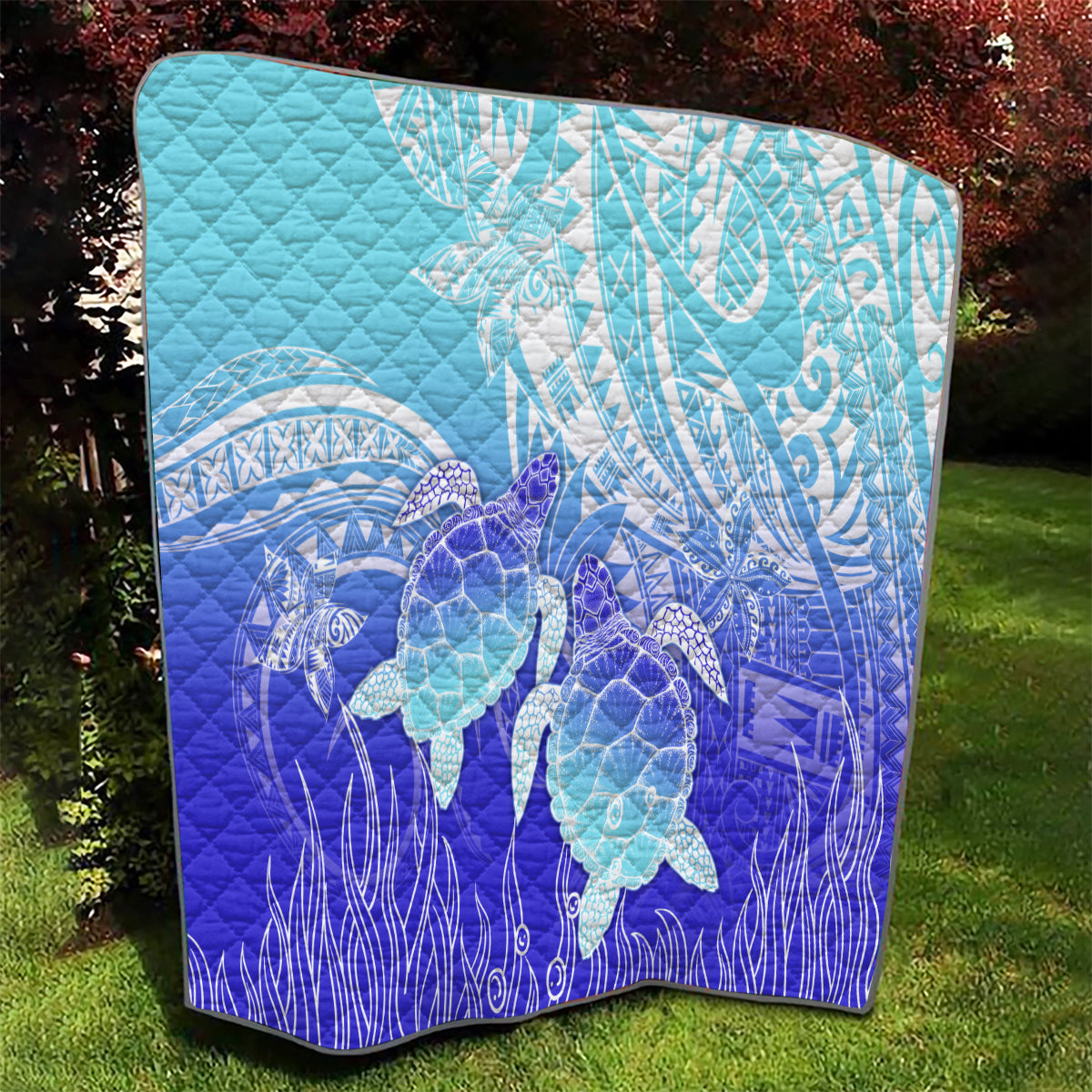 Polynesia Valentine Day Quilt Polynesian Sea Turtle Turquoise Version LT14 - Polynesian Pride
