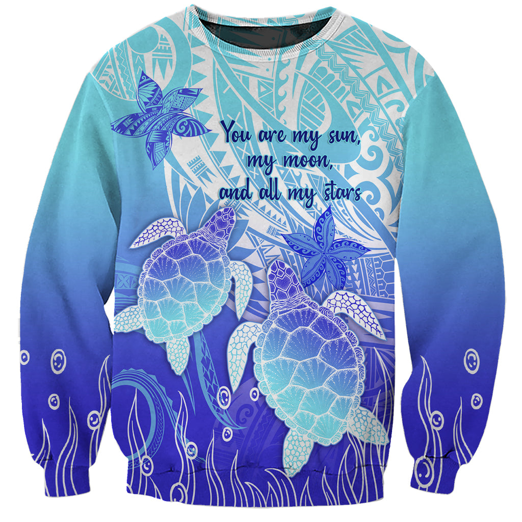 Polynesia Valentine Day Sweatshirt Polynesian Sea Turtle Turquoise Version LT14 Unisex Turquoise - Polynesian Pride