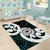 Aotearoa Koru Area Rug Cyan Maori Paua Shell Mix Silver Fern