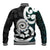 Aotearoa Koru Baseball Jacket Cyan Maori Paua Shell Mix Silver Fern