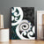 Aotearoa Koru Canvas Wall Art Cyan Maori Paua Shell Mix Silver Fern