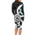 Aotearoa Koru Family Matching Long Sleeve Bodycon Dress and Hawaiian Shirt Cyan Maori Paua Shell Mix Silver Fern