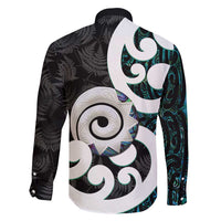 Aotearoa Koru Family Matching Mermaid Dress and Hawaiian Shirt Cyan Maori Paua Shell Mix Silver Fern LT14 - Polynesian Pride