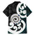 Aotearoa Koru Family Matching Puletasi and Hawaiian Shirt Cyan Maori Paua Shell Mix Silver Fern