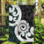 Aotearoa Koru Garden Flag Cyan Maori Paua Shell Mix Silver Fern