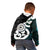 Aotearoa Koru Kid Hoodie Cyan Maori Paua Shell Mix Silver Fern