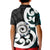 Aotearoa Koru Kid Polo Shirt Cyan Maori Paua Shell Mix Silver Fern