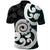 Aotearoa Koru Polo Shirt Cyan Maori Paua Shell Mix Silver Fern