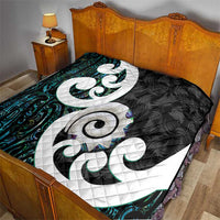 Aotearoa Koru Quilt Cyan Maori Paua Shell Mix Silver Fern LT14 - Polynesian Pride