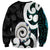 Aotearoa Koru Sweatshirt Cyan Maori Paua Shell Mix Silver Fern