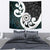 Aotearoa Koru Tapestry Cyan Maori Paua Shell Mix Silver Fern