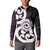 Aotearoa Koru Button Sweatshirt Purple Maori Paua Shell Mix Silver Fern