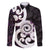 Aotearoa Koru Family Matching Long Sleeve Bodycon Dress and Hawaiian Shirt Purple Maori Paua Shell Mix Silver Fern