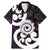 Aotearoa Koru Family Matching Mermaid Dress and Hawaiian Shirt Purple Maori Paua Shell Mix Silver Fern